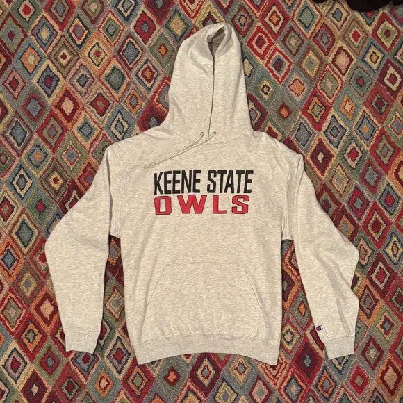 Keene State Owls Champion White Sweatshirt - Size L - Picture 1 of 3